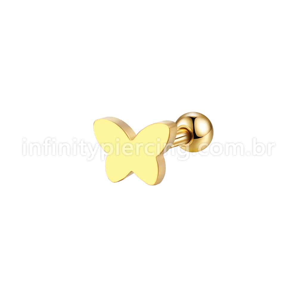 Piercing Microbell Aço Cirúrgico Borboleta