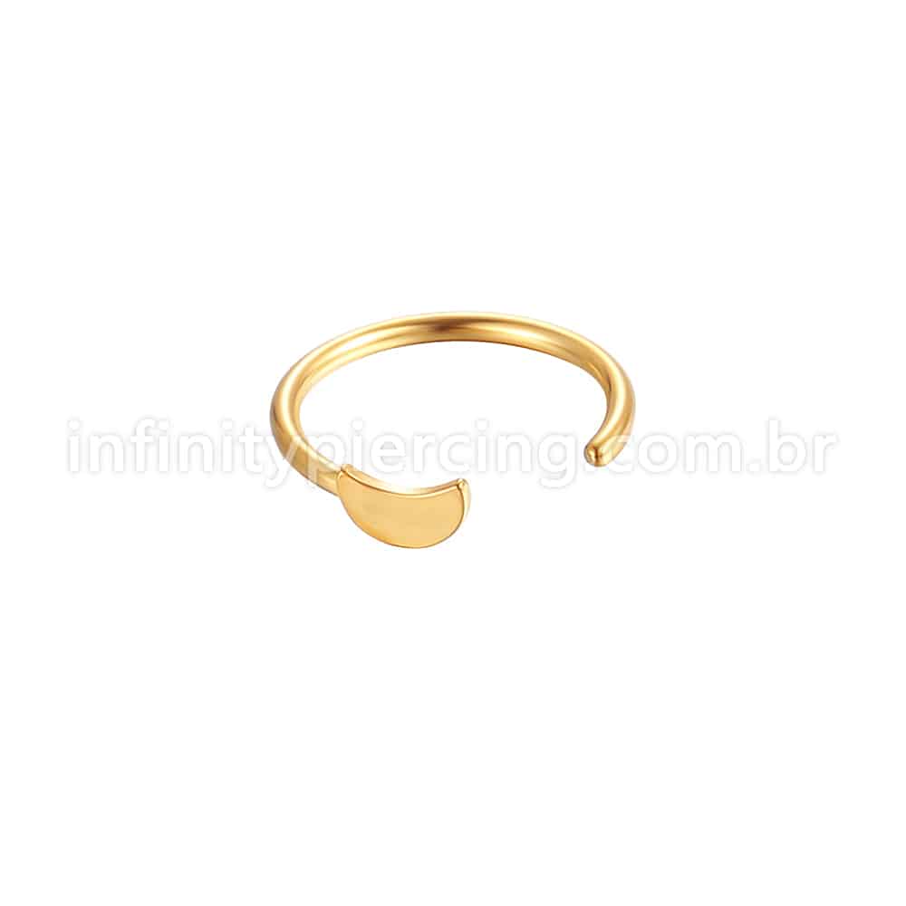 Piercing G-Ring Aço Cirúrgico Lua