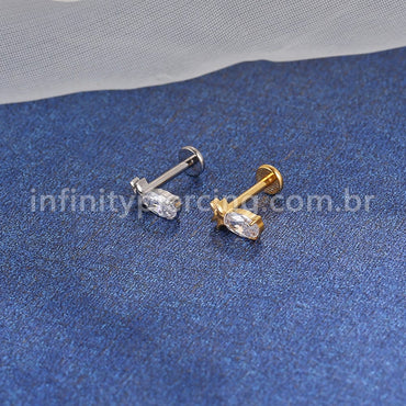 Piercing Labret Titânio Abacaxi Zircônia