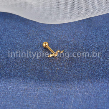 Piercing Minibarbell Aço Cirúrgico Cobra