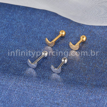 Piercing Barbell Aço Cirúrgico Lua