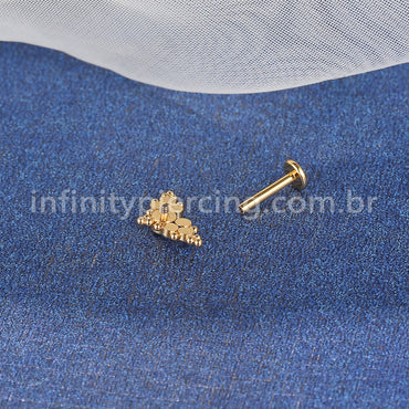 Piercing Labret Aço Cirúrgico Indiano Zircônia