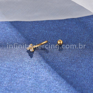 Piercing Minibarbell Curvo Titânio Zircônia