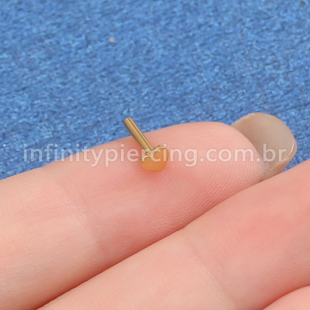 Haste Para Labret Titânio Base Coração