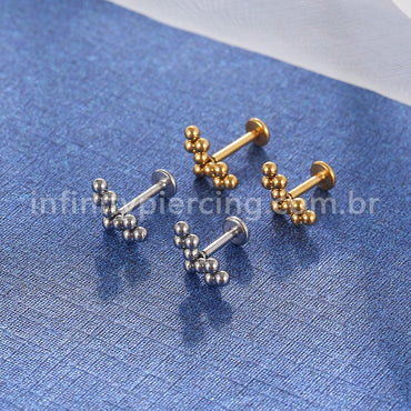 Piercing Labret Aço Cirúrgico Indiano