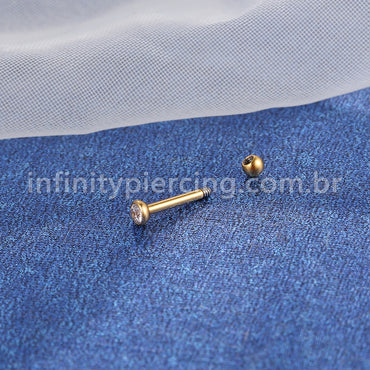 Piercing Minibarbell Australiano Aço Cirúrgico Zircônia