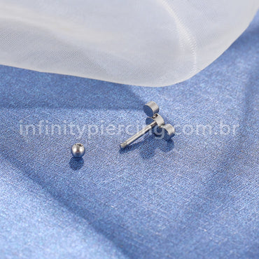Piercing Minibarbell Aço Cirúrgico Trio Zircônia Cravada