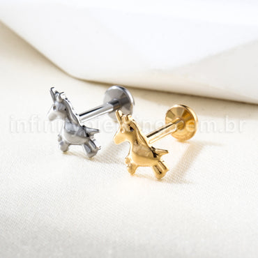 Piercing Labret Titânio Unicórnio
