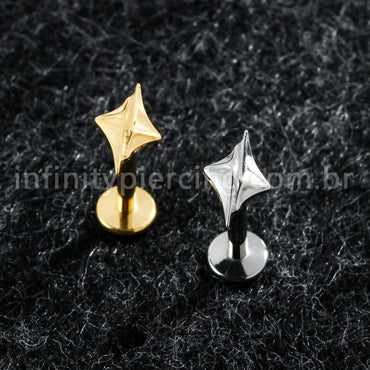 Piercing Labret Titânio Deltoid Detalhado