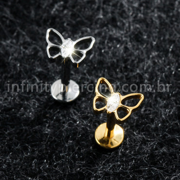 Piercing Labret Titânio Borboleta