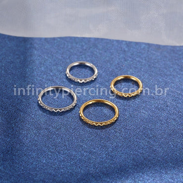 Piercing Argola Segmento Articulado Aço Cirúrgico Detalhado