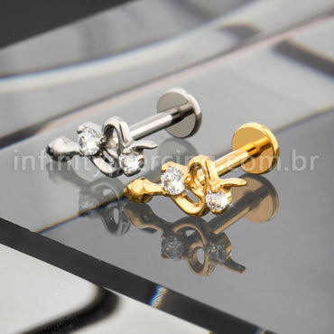 Piercing Labret Titânio Cobra