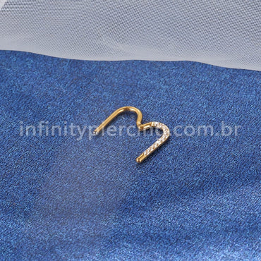 Piercing Coração Titânio Segmento Articulado Zircônia Cravejada
