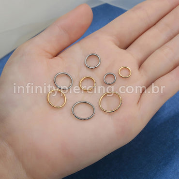 Piercing Argola Segmentada Aço Cirurgico Zircônia Colorida