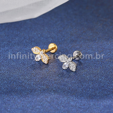 Piercing Labret Titânio Abelha Zircônia