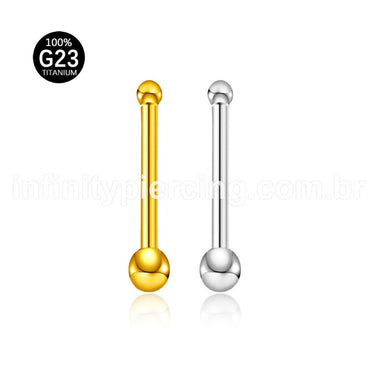 Piercing Nostril Reto Titânio Bolinha