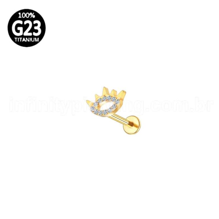 Piercing Labret Titânio Olho Com Zircônia