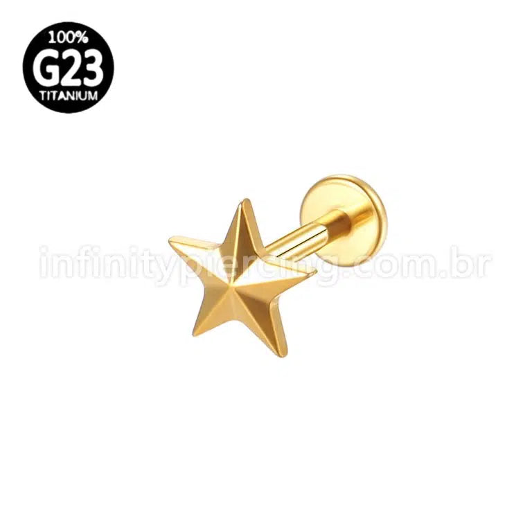 Piercing Labret Titânio Estrela