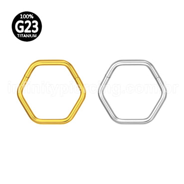 Piercing Argola Titânio Hexagonal Lisa