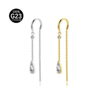 Brinco Feminino em Titânio G23 com Design Elegante e Sofisticado