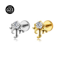 Piercing Labret Titânio G23 com Design Exclusivo e Brilho Sofisticado