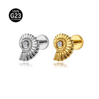 Piercing Labial em Titânio G23 Design Semi-Espiral