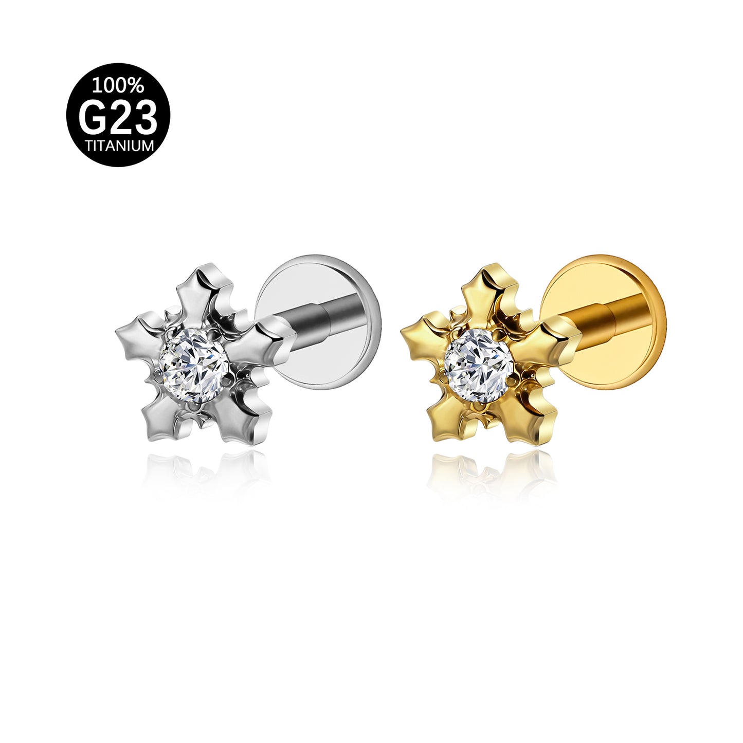 Piercing Labret Feminino Titânio G23 com Design Artístico e Moderno