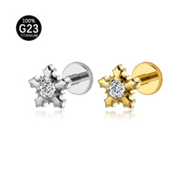 Piercing Labret Feminino Titânio G23 com Design Artístico e Moderno
