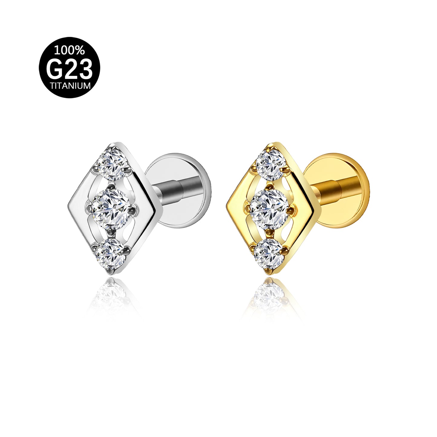 Piercing Labret Titânio G23 Inspiração Minimal Chic para Lábios