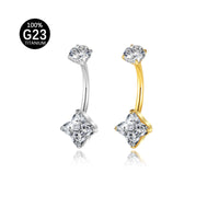 Piercing de Umbigo com Elegância Tropical e Brilho Delicado