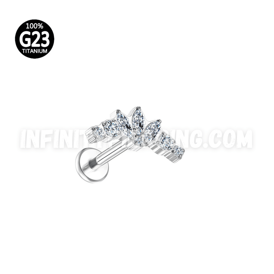 Piercing Labret Titânio Cluster Zircônia