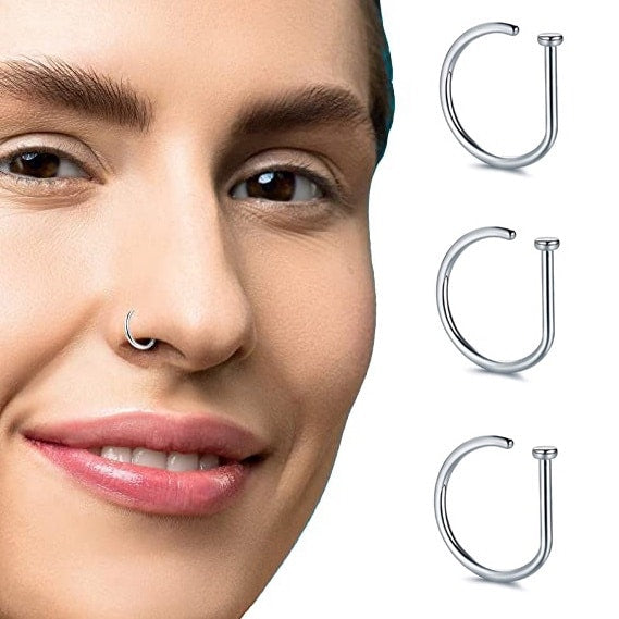 Piercing Nostril D-Ring Titânio