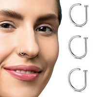 Piercing Nostril D-Ring Titânio