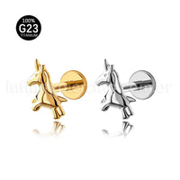 Piercing Labret Titânio Unicórnio