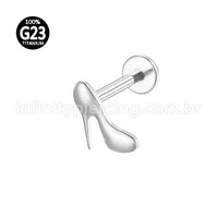 Piercing Labret Titânio Sapatinho
