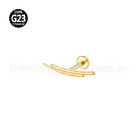 Piercing Labret Titânio Barras Curvo