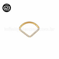 Piercing Argola Triangulo Titânio Segmento Articulado Zircônia