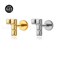 Piercing Labret Titânio Peça De Montar Tetris 1.2X8 11243