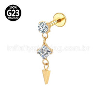 Piercing Labret Titânio Com Pingente
