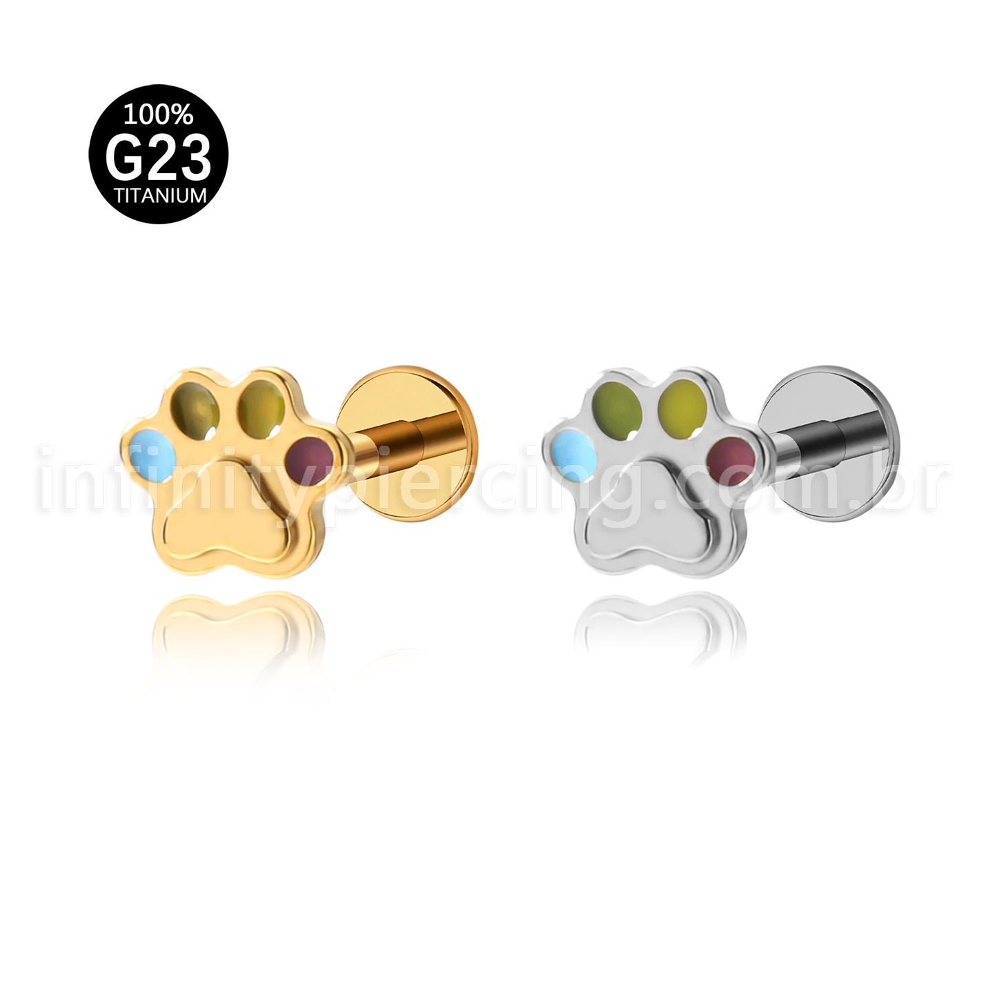 Piercing Labret Titânio Patinha