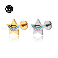 Piercing Labret Titânio Estrelinha