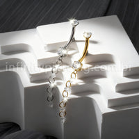 Piercing Banana Titânio Pingente Zircônia Cravejada