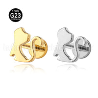 Piercing Labret Titânio Gato