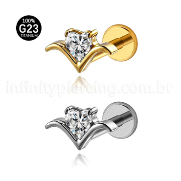 Piercing Labret Titânio Zircônia Cravejada
