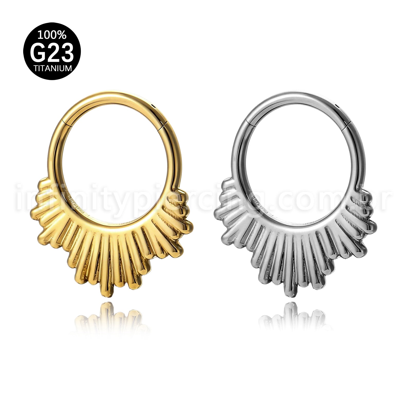 Piercing Argola Titânio Com Detalhes