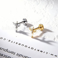Piercing Labret Titânio Cruz Em Formato De Asas