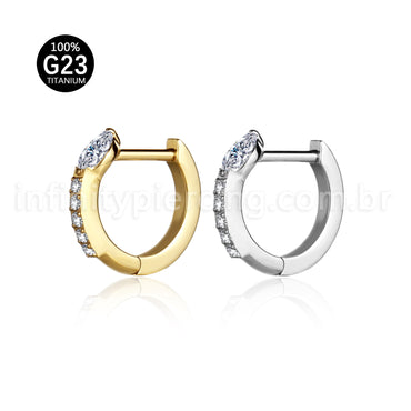 Piercing Argola Titânio Com Zircônia Cravejada