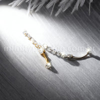 Piercing Banana Titânio Pingente Zircônia Cravejada