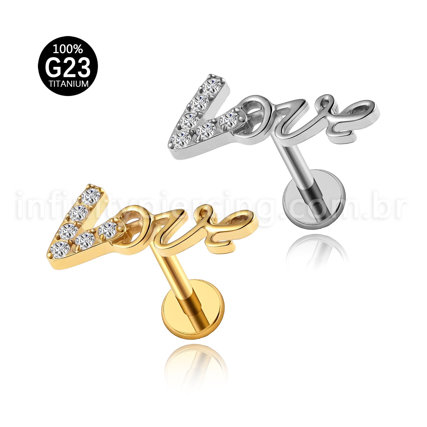 Piercing Labret Titânio Love