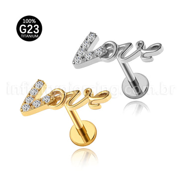 Piercing Labret Titânio Love